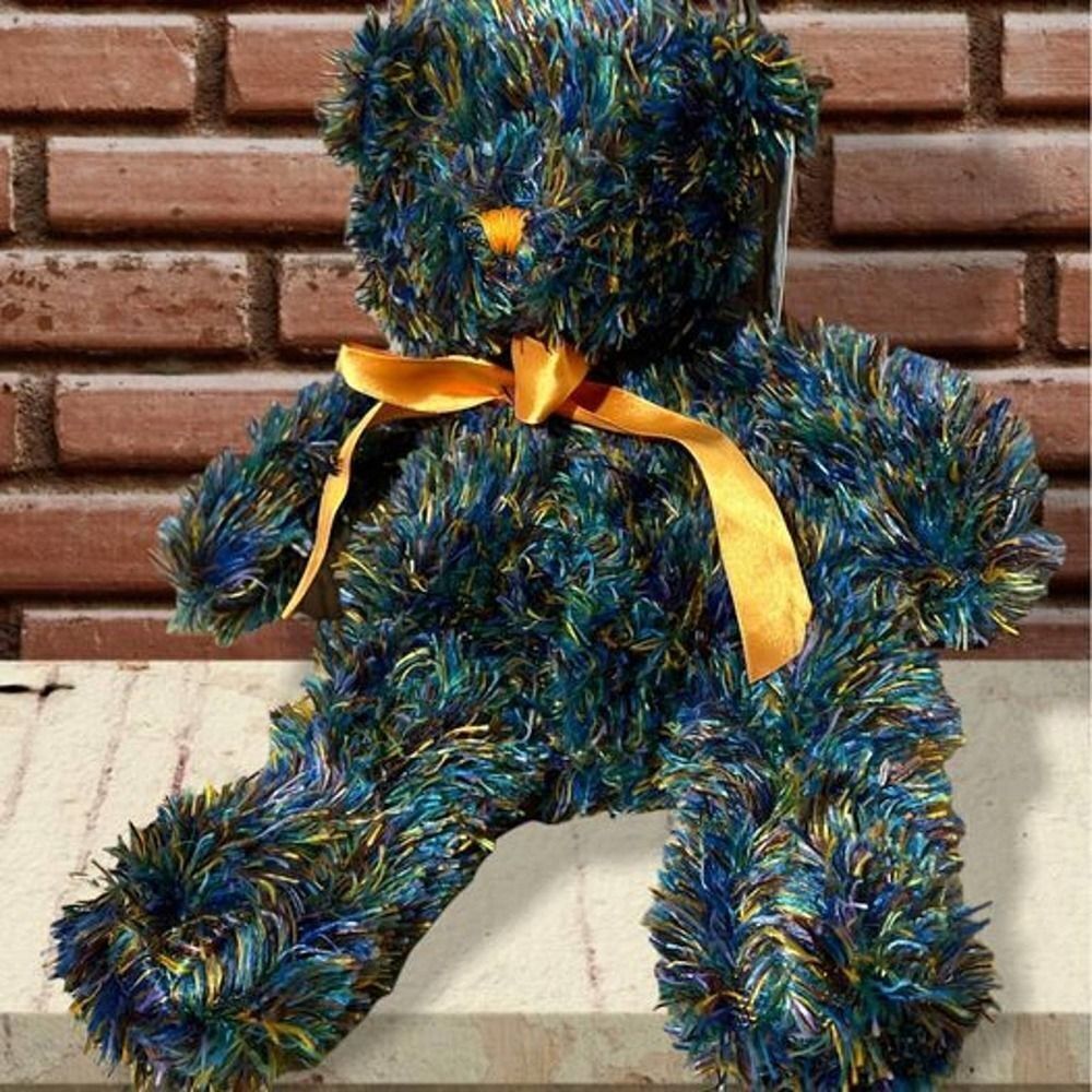 NWT Sugar loaf Blue & Orange Teddy Bear 15”